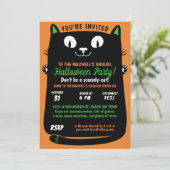 Halloween Schattigee Zwarte Kat Kinder Partij Spoo Kaart (Staand voorkant)