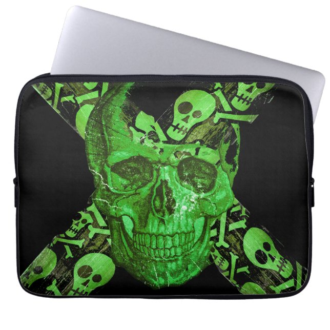 Halloween Schedel #2 Laptop Sleeve (Voorkant)