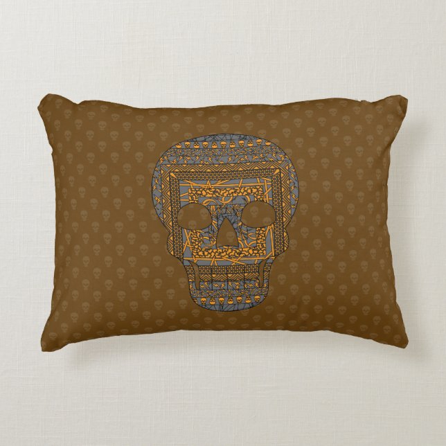 Halloween Schedel Accent Kussen (Voorkant)