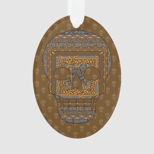 Halloween Schedel Acryl Ornament (voorkant)