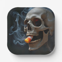 Halloween Schedel Bijt Candy Corn