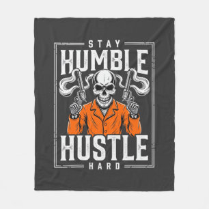 Halloween Schedel Blijf Bescheiden Werk Hard Fleece Deken
