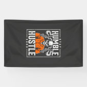 Halloween Schedel Blijf Bescheiden Werk Hard Spandoek (Horizontaal)