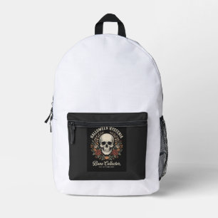 Halloween Schedel Bloemrijk Bot Collecteur Ontwerp Bedrukte Rugzak