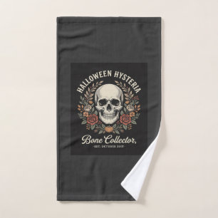Halloween Schedel Bloemrijk Bot Collecteur Ontwerp Handdoek