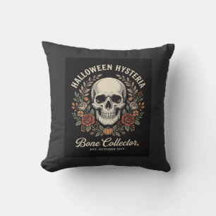 Halloween Schedel Bloemrijk Bot Collecteur Ontwerp Kussen