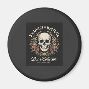 Halloween Schedel Bloemrijk Bot Collecteur Ontwerp Magneet