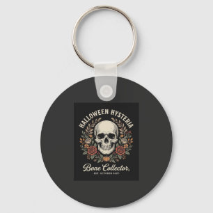 Halloween Schedel Bloemrijk Bot Collecteur Ontwerp Sleutelhanger