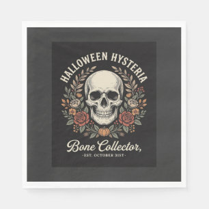 Halloween Schedel Bloemrijk Bot Collector Ontwerp_ Servet