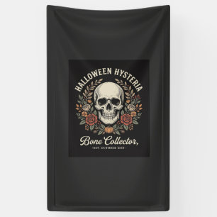 Halloween Schedel Bloemrijk Bot Verzamelaar Ontwer Spandoek