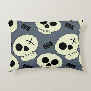 Halloween schedel, Boo kinderachtig ontwerp. Accent Kussen
