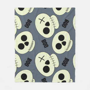 Halloween schedel, Boo kinderachtig ontwerp. Fleece Deken