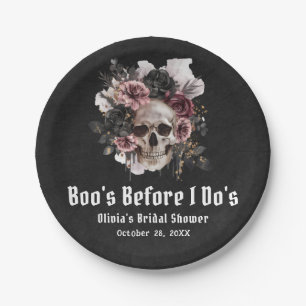 Halloween Schedel Boo's Before I Do's Bruidsfeest Papieren Bordje
