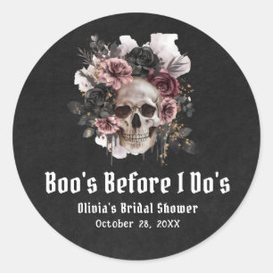 Halloween Schedel Boo's Before I Do's Bruidsfeest Ronde Sticker