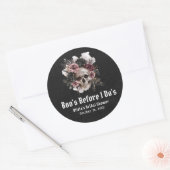Halloween Schedel Boo's Before I Do's Bruidsfeest Ronde Sticker (Envelop)