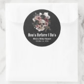 Halloween Schedel Boo's Before I Do's Bruidsfeest Ronde Sticker (Tas)
