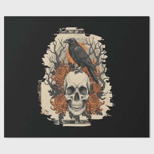 Halloween Schedel Cadeaupapier (Vlak)