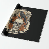 Halloween Schedel Cadeaupapier (Uitgerold)