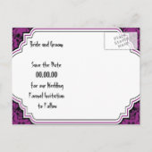 Halloween schedel damask paarse Gothic Save the Da Aankondigingskaart (Achterkant)