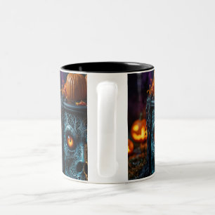 Halloween schedel decoratie afgedrukt tweekleurige koffiemok