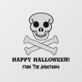 Halloween Schedel en Botten Venster Cling Raamsticker (Vel)