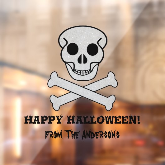Halloween Schedel en Botten Venster Cling Raamsticker (Vel 2)