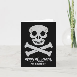 Halloween Schedel en Botten Wenskaart Kaart