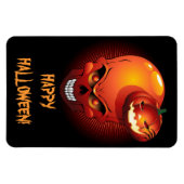 Halloween schedel en pompoen Premium Flexi Magnet Magneet (Horizontaal)