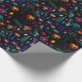 Halloween schedel en tuin herhalen naadloos patroo cadeaupapier (Hoek)