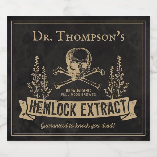 Halloween schedel Faux Bier Etiket (Enkel label)