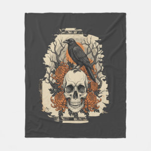Halloween Schedel Fleece Deken