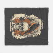 Halloween Schedel Fleece Deken (Voorkant (Horizontaal))