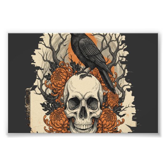 Halloween Schedel Foto Afdruk (Voorkant)