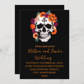 Halloween schedel Gotische bruiloft uitnodiging (Voorkant / Achterkant)