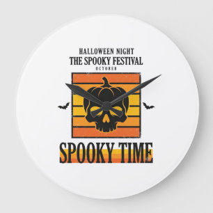 Halloween Schedel Griezelen Grappig Vintage Citaat Grote Klok