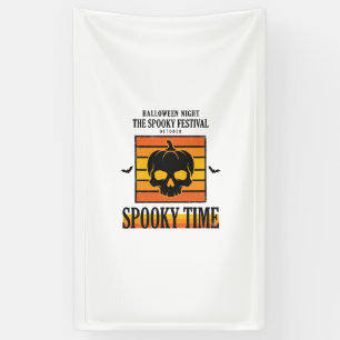 Halloween Schedel Griezelen Grappig Vintage Citaat Spandoek