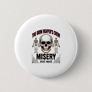 Halloween Schedel Griezelig En Creepy Vintage Verh Ronde Button 5,7 Cm
