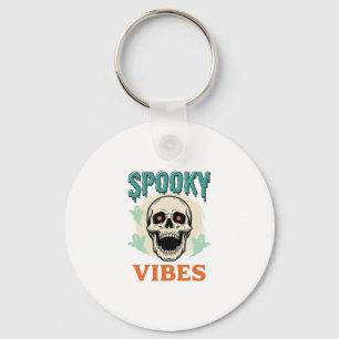 Halloween Schedel Griezelige Sfeer Vintage Horror_ Sleutelhanger