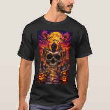 Halloween Schedel & Heel Bezeten Kasteel T-Shirt