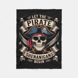 Halloween Schedel Laat De Piratenstreken Beginnen Fleece Deken
