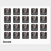 Halloween Schedel Liefde Op Het Eerste Verschrikki Vierkante Sticker (Vel)