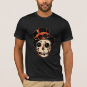  halloween schedel met bovenste hoed t-shirt (Voorkant)