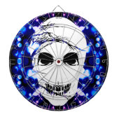 Halloween Schedel met magisch blauw licht 2 Dartbord (Voorkant)