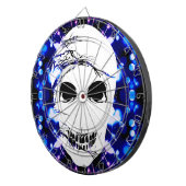Halloween Schedel met magisch blauw licht 2 Dartbord (Voorkant Rechts)