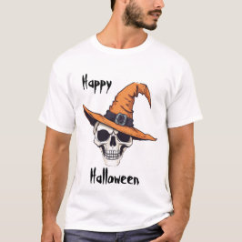 Halloween schedel met pet t-shirt