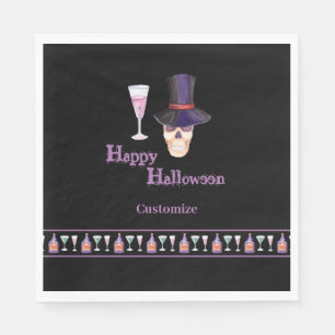 Halloween Schedel Met Toverdranken Papieren Servet