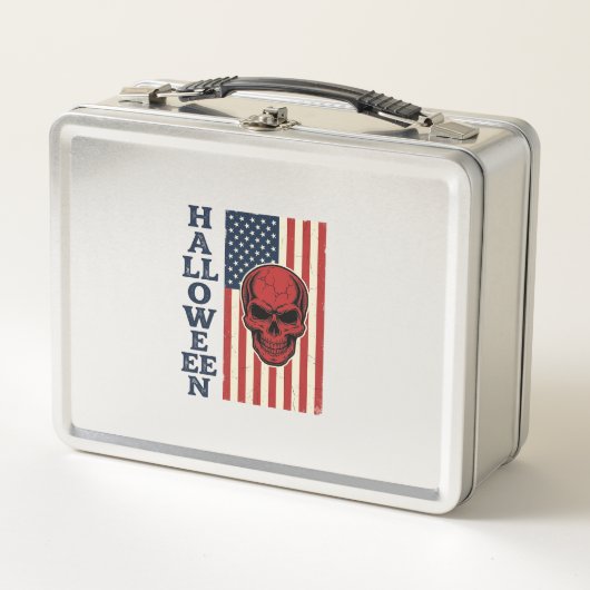 Halloween Schedel Patriottische Vintage Verschrikk (Voorkant)