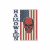 Halloween Schedel Patriottische Vintage Verschrikk Sticker (Voorkant)