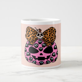 Halloween,Schedel Patroon ,Gezicht Pompoen, Modern Grote Koffiekop