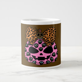 Halloween,Schedel Patroon ,Gezicht Pompoen, Modern Grote Koffiekop